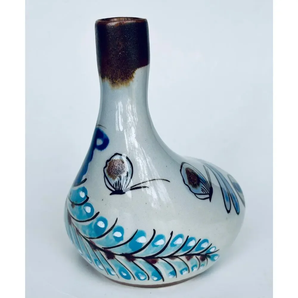Vintage Ken Edwards El Palomar Tonala Bud Vase Mexican Pottery Scorpion Signed